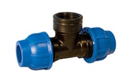 Тройник обжим ф32*1/2* 32 внутр ПНД PN16 (200гр) (5/80)