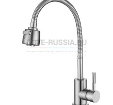 Смес. д/кухни бок/руч шар/гайка ф35 гофр/излив/аэр Т40313В-8 НЕРЖ