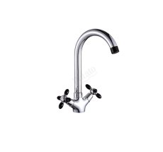 Смес. д/кухни 1/2 кер/шпилька выс/гус (черн/вставки) Р 4471-6