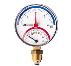 Термоманометр радиальный (0-6бар)*1/2 80мм (Y-80-6bar) ТИМ (60)