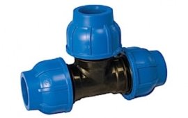 Тройник  обжим 25*25*25 ПНД PN16 (179гр) (5/35)