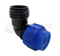 Уголок обжим ф63*2" нар ПНД VALFEX (3/12)