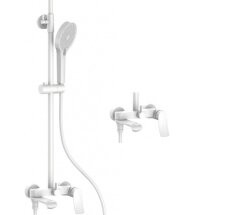 Смес. д/ванны с душ/стойкой шар HB24553-8 белый (4)