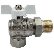 Кран шар с америк угл никель 1/2" г/ш баб DE1235N (18/72)