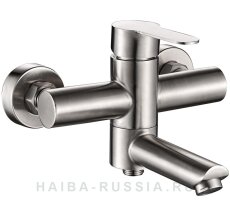 Смес. д/ванны/шар кор/гусак дивестор в корпусе ф35 НВ 60801 сатин НЕРЖ (10)