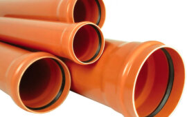 ПП Труба с раструбом.  ф110*3,4 (3,0м) РЫЖАЯ САНЛЮКС (6) (150)