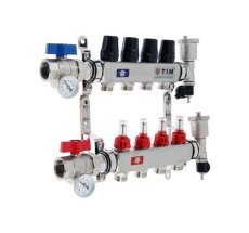 Коллект/группа нерж 1" 9 выхода (полный комплект) KАS5009 Квадрат ТИМ (2)