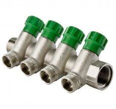 Коллектор регулир 45*3/4 г/ш-1/2ш-2 вых под конус (хром) MR135N-3/4-2 ТИМ (5/20)