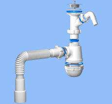 АНИ Сифон Ани Грот 1 1/2*40 с отв с/м с г/тр 40*40*50 (А2015) (1/25)