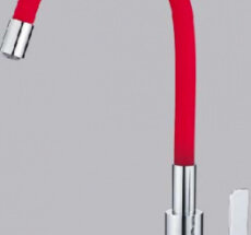 Смес. д/кухни бок/руч шар/гайка силик/гибк/излив ф35 НВ70112-6 красный