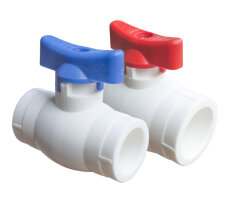 Кран шар. ПП с латун. шаром D25 мини MEDES (1/80)