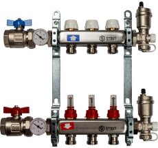 Коллект/группа   3 выхода/нерж STOUT (полный комплект)