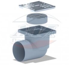 АНИ Трап 110 гор/вып, н/р, с нерж/реш 150*150 сухой (TQ1112) (1/8)