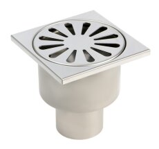 Трап из нерж/стали с вертик выпуском 10х10см Ф50 BAD021001 ТИМ (1/20)