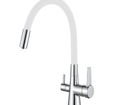 Смес. д/кухни бок/руч шар/гайка со встроен фильтром д/питьев воды ф35 HB76858-8 белый (10)